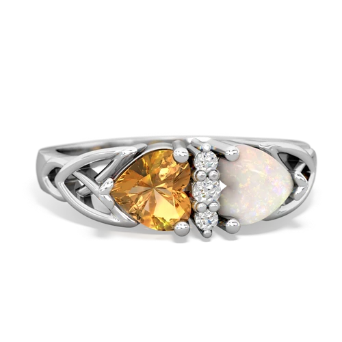 citrine-opal celtic ring