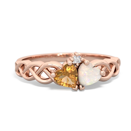 citrine-opal celtic braid ring