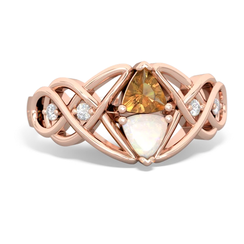 citrine-opal celtic knot ring