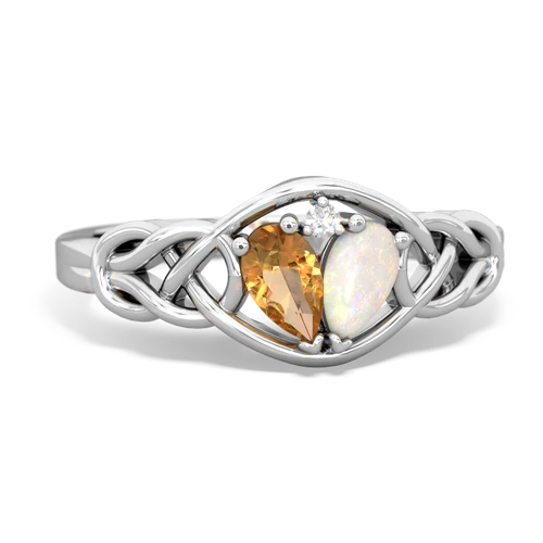 citrine-opal celtic knot ring