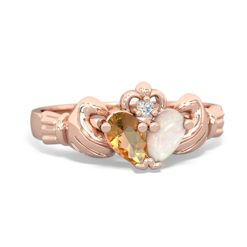 citrine-opal claddagh ring