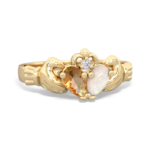 citrine-opal claddagh ring