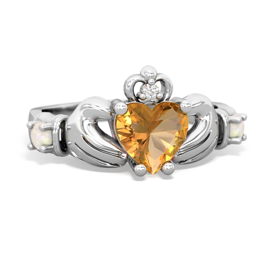 Citrine Genuine Citrine with Genuine Opal and Genuine Pink Tourmaline Claddagh ring Ring