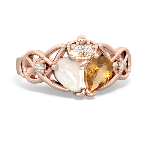 citrine-opal claddagh ring