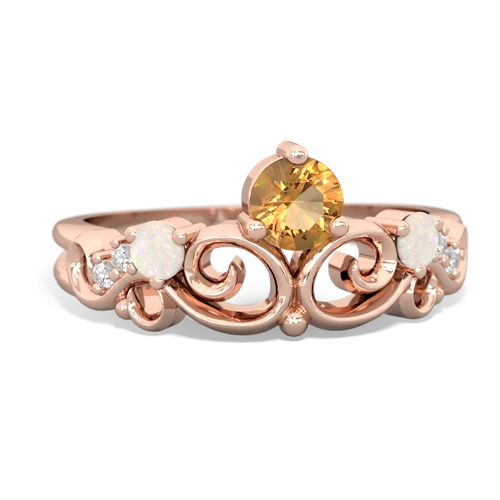 Citrine Genuine Citrine with Genuine Opal and Lab Created Pink Sapphire Crown Keepsake ring Ring