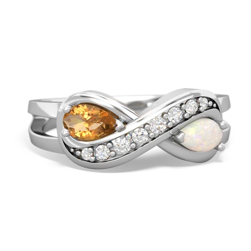 citrine-opal diamond infinity ring