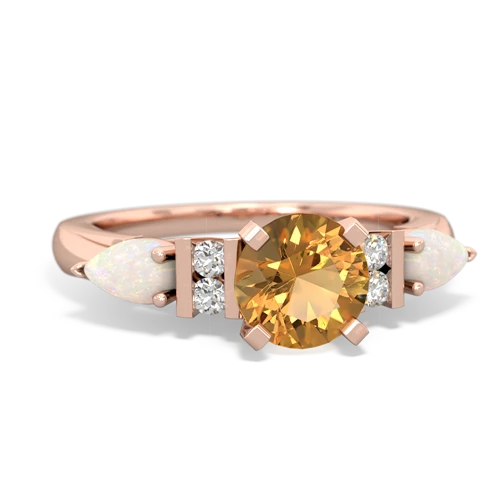 Citrine Genuine Citrine with Genuine Opal and Lab Created Pink Sapphire Engagement ring Ring