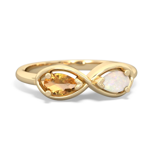 Citrine Genuine Citrine with Genuine Opal Infinity ring Ring