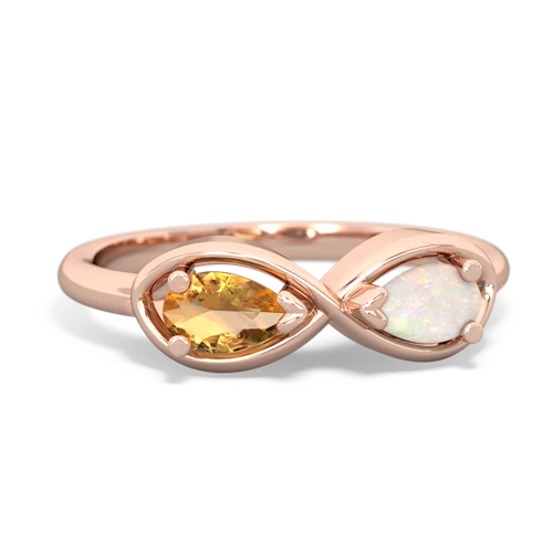 citrine-opal infinity ring