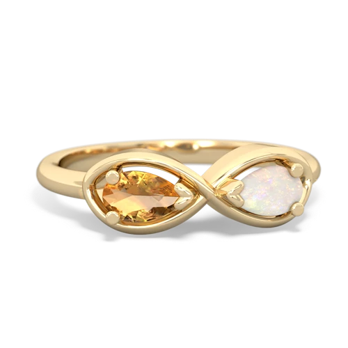 citrine-opal infinity ring