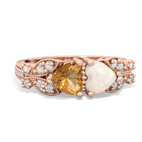 citrine-opal keepsake butterfly ring