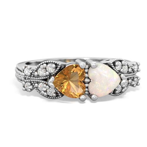 citrine-opal keepsake butterfly ring
