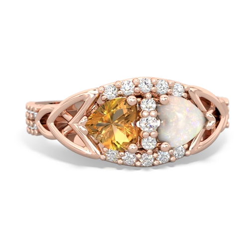 citrine-opal keepsake engagement ring