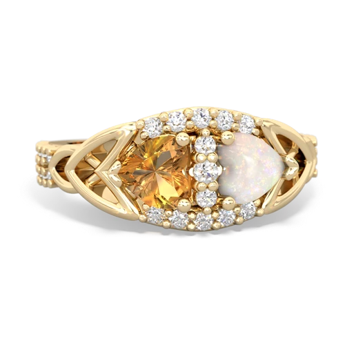 citrine-opal keepsake engagement ring