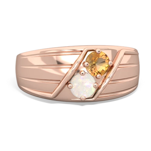 citrine-opal mens ring