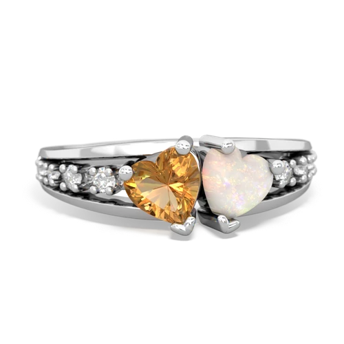 citrine-opal modern ring