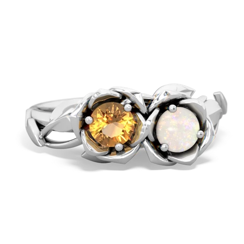citrine-opal roses ring