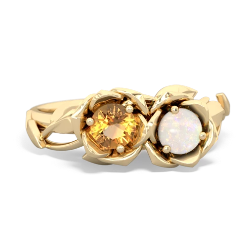 citrine-opal roses ring