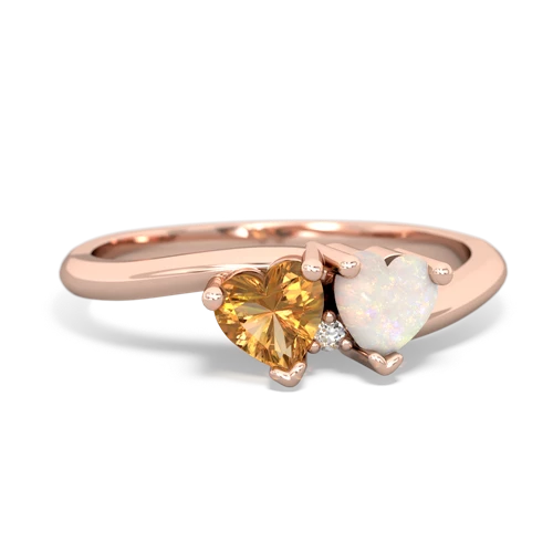 citrine-opal sweethearts promise ring