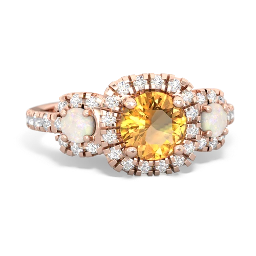 Citrine Genuine Citrine with Genuine Opal and  Regal Halo ring Ring