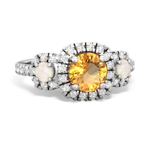 Citrine Genuine Citrine with Genuine Opal and Lab Created Pink Sapphire Regal Halo ring Ring
