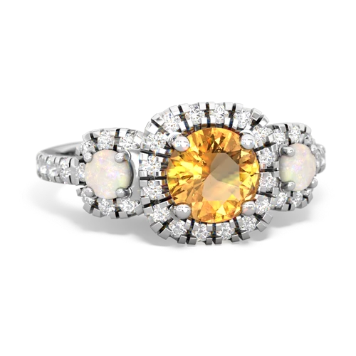 citrine-opal three stone regal ring