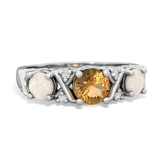 Citrine Genuine Citrine with Genuine Opal and Genuine Opal Hugs and Kisses ring Ring