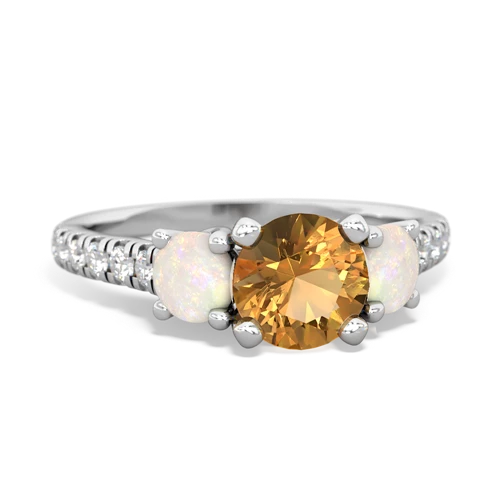 citrine-opal trellis pave ring