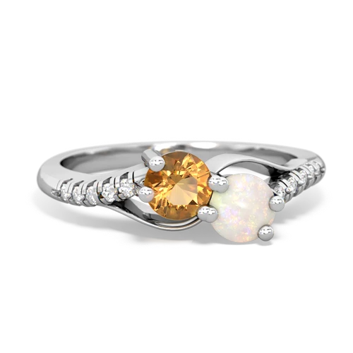 citrine-opal two stone infinity ring