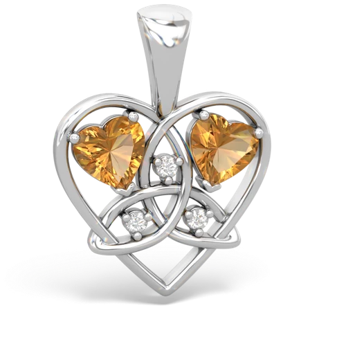 citrine celtic heart pendant