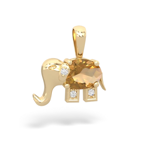 citrine elephant pendant