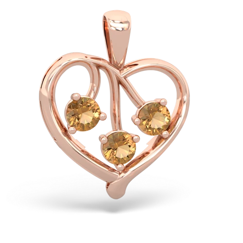 Citrine Genuine Citrine with  and  Glowing Heart pendant Pendant