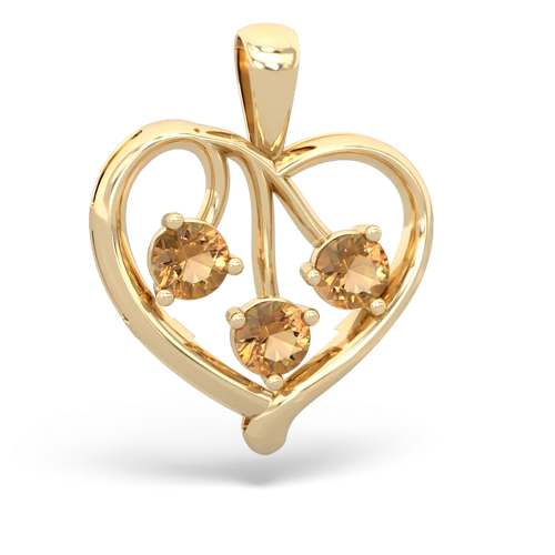 citrine love heart pendant