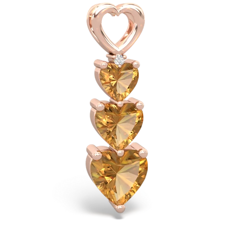 citrine three stone pendant