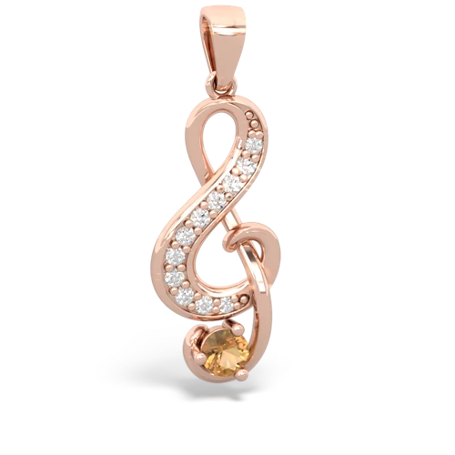 citrine treble clef pendant