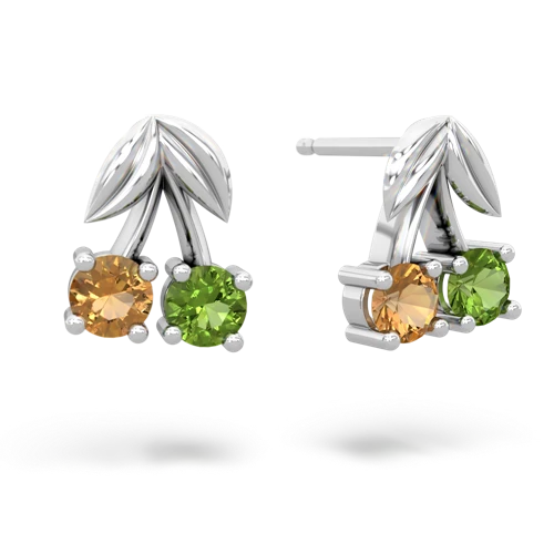 citrine-peridot cherries earrings