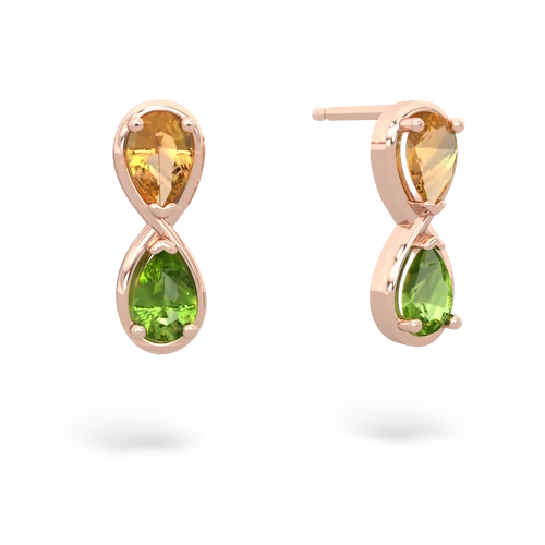 citrine-peridot infinity earrings