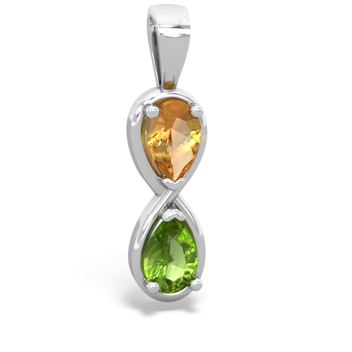 citrine-peridot infinity pendant