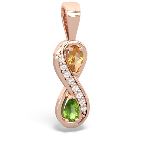 citrine-peridot keepsake infinity pendant