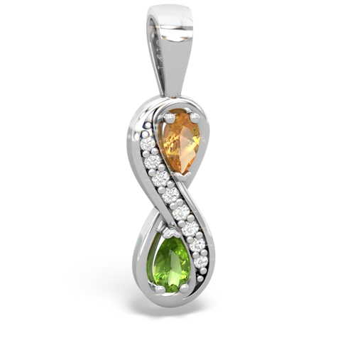 citrine-peridot keepsake infinity pendant