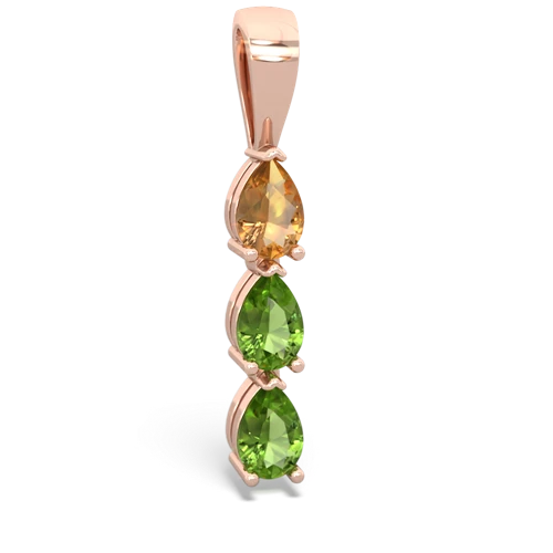 citrine-peridot three stone pendant