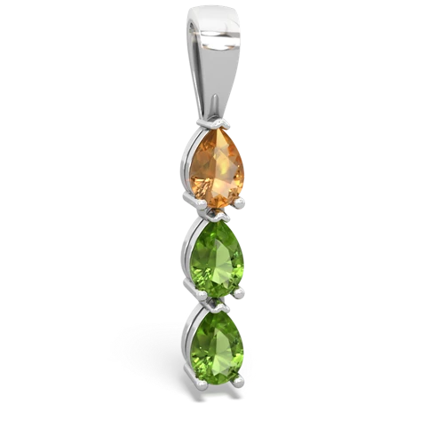 citrine-peridot three stone pendant