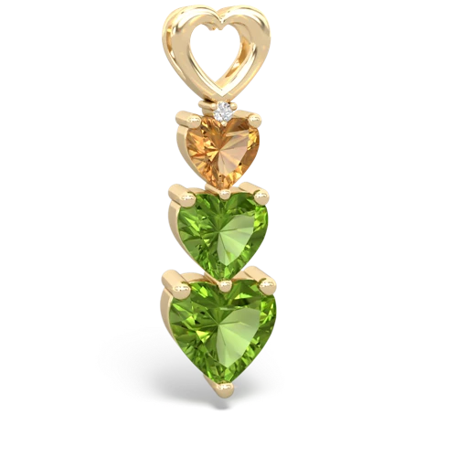 Citrine Genuine Citrine with Genuine Peridot and Lab Created Emerald Past Present Future pendant Pendant