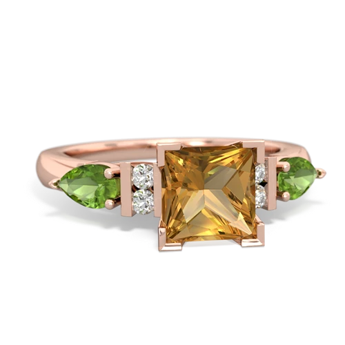 citrine-peridot engagement ring