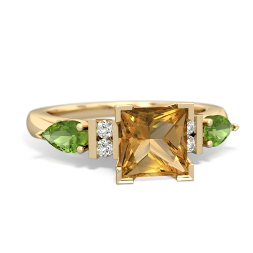 citrine-peridot engagement ring