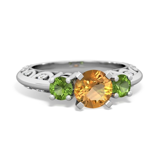 citrine-peridot engagement ring