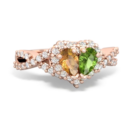 citrine-peridot engagement ring