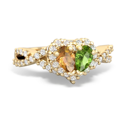 citrine-peridot engagement ring