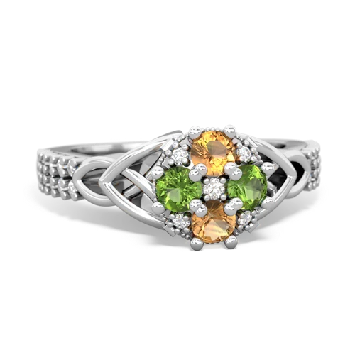 citrine-peridot engagement ring