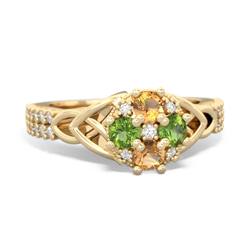 citrine-peridot engagement ring